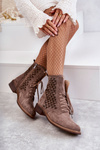 Lace-up suede boots Nicole 2751 Brown