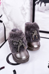 Children's Snow Boots Insulated With Fur Dark Grey Aurora