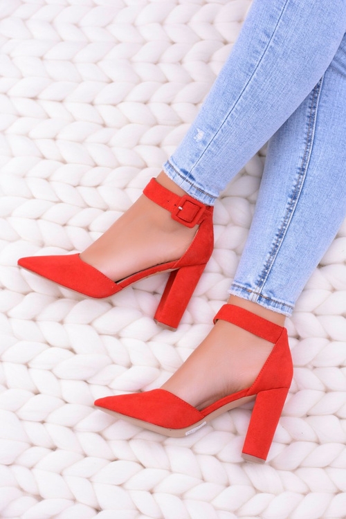 Women's Suede Red Harinta Stiletto Stiletto pumps