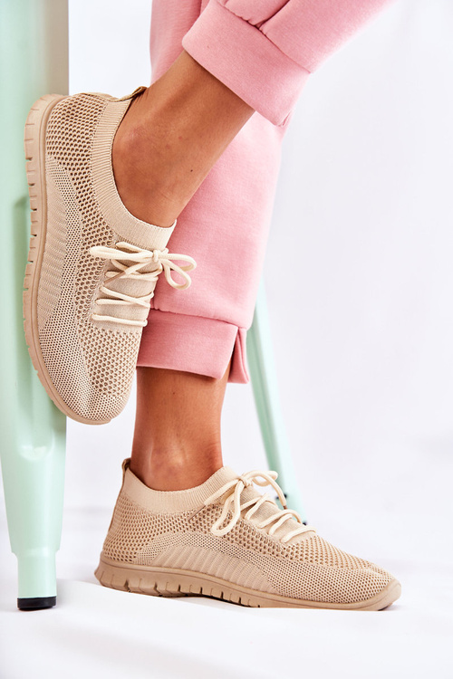 Women's Slip On Sports Shoes Beige Sequro 