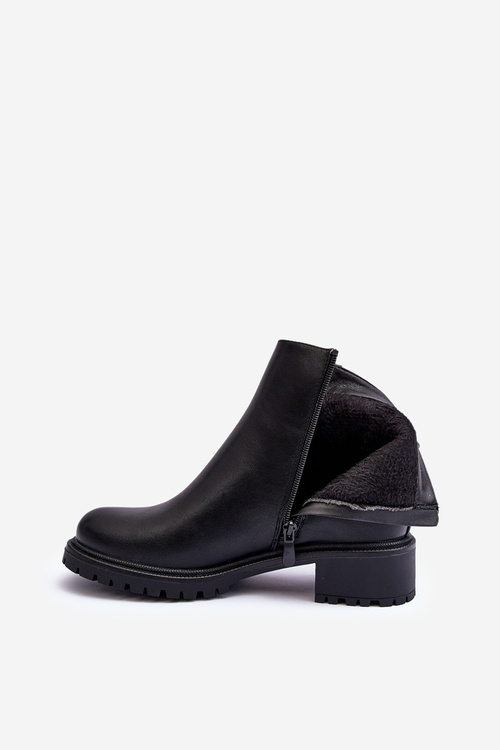 Women's Classic Ankle Boots On Flat Heel Black Maddies