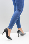 Lu Boo Women's Stilettos Grey Velvet
