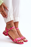 Women's Flat Sandals With Decorative Belt Fuchsia Adissa