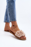 Women's Beige Flower Slippers Eelfan