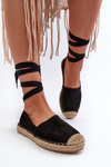 Tied Suede Espadrilles Black Ismanne