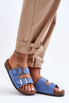 Women's Slippers On Cork Sole Blue Cortina