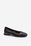 Women's ballet flats in black eco leather with low heel Sergio Leone PB202