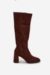Women's High Heel Boots Made of Eco Suede Chocolate Yelisse