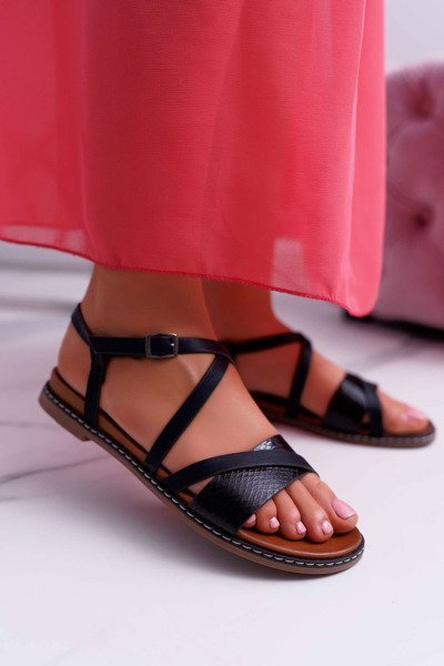 Women's Flat Sandals Sergio Leone SK019 Black Dariana