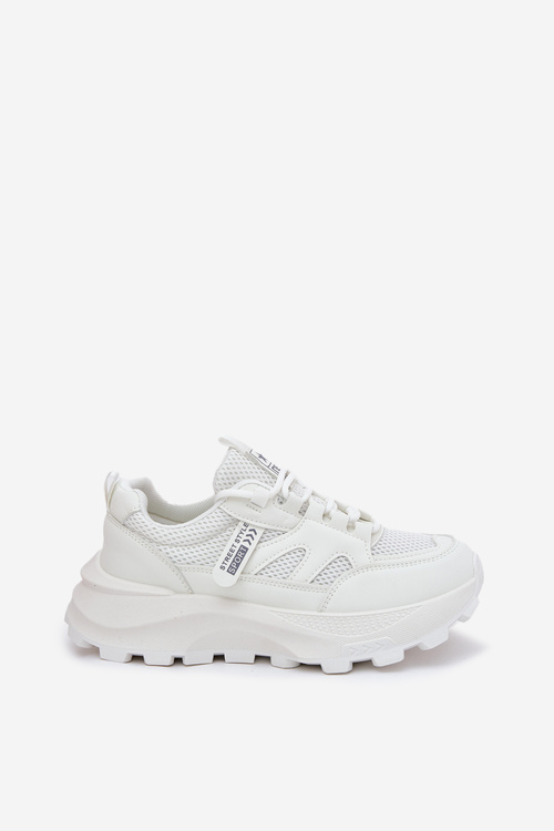 Sneakersy Buty Sportowe Damskie Na Masywnej Podeszwie Białe Prononice