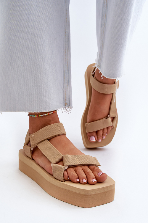 Women's Platform Sandals in Beige Edireda