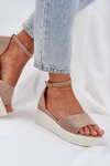 Lightweight Platform Sandals With Delicate Wedge Dark Beige Gillifia