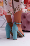 Women's Stiletto Sandals Suede Mint Anastasie