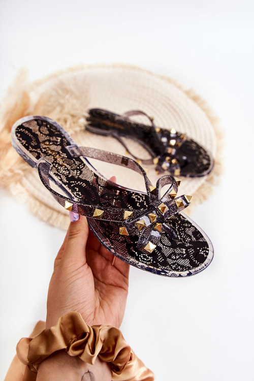 Women's Rubber Flip Flops Black Monise