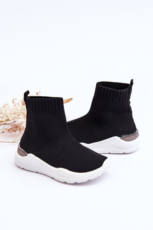 Buty Sportowe Dziecięce Skarpetkowe Czarne Benito