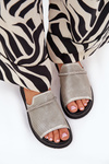 Womens wedge sandals with decorative strap silver Teriwes