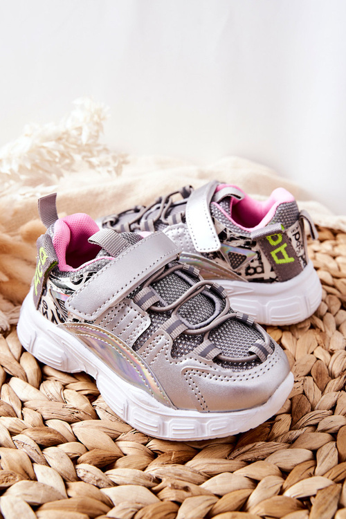 Dziecięce Sportowe Buty Na Rzepy Srebrne Vibo