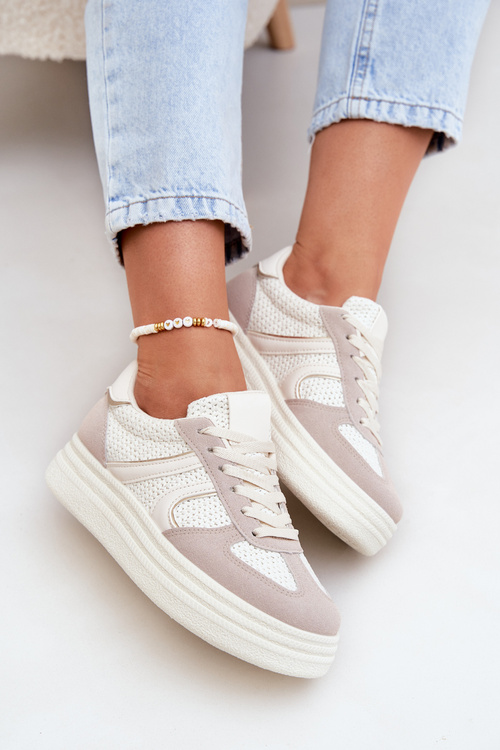 Women's Platform Sneakers Beige Lesida