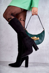 Classic Suede Heel Boots Schwarz Tressa