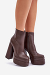 Boots On Massive Platform And Heel Insulated Chocolate Selahra