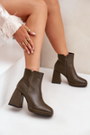 High Heel Block Heels Eco Leather Dark Green Selarae
