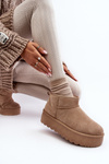 Women's Snow Boots On Platform Beige Mennja