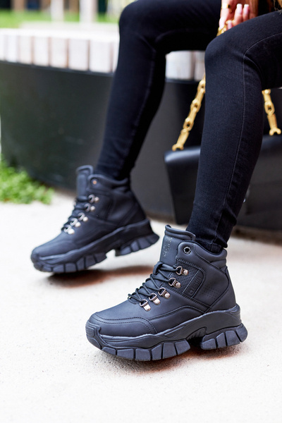 Buty Trekkingowe Wiązane Big Star Czarne II274329