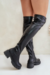 Knee High Boots With Flat Heel Made Of Eco Leather Mesiga