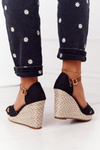 Wedge Sandals With Braids Black Lobos