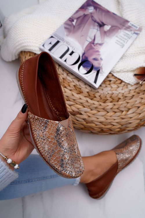 Baleriny Damskie Brązowe Maciejka 1930A-29/00-6