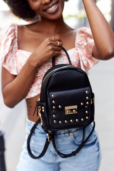 Damski Skórzany Plecak NOBO K4110 Czarny