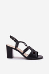 Ladies Heeled Sandals Sergio Leone SK884 Black