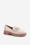 Women's Moccasins With Decoration Eco Leather White Tialorae