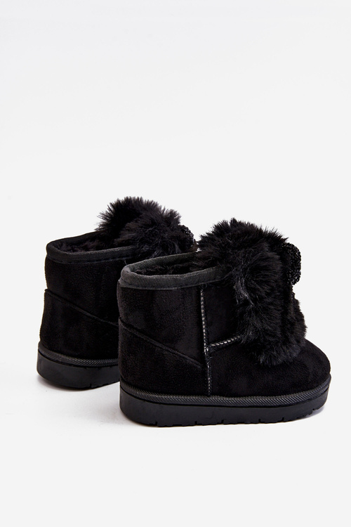 Children's Snow Boots Insulated With Fur Suede Black Amelia