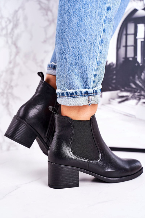 Women’s Insulated Chelsea Boots On A Heel Black Forevermore