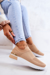 Buty Sportowe Materiałowe Beżowe Lorento