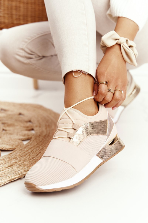 Women’s Sport Shoes Sneakers Beige-Gold Netta