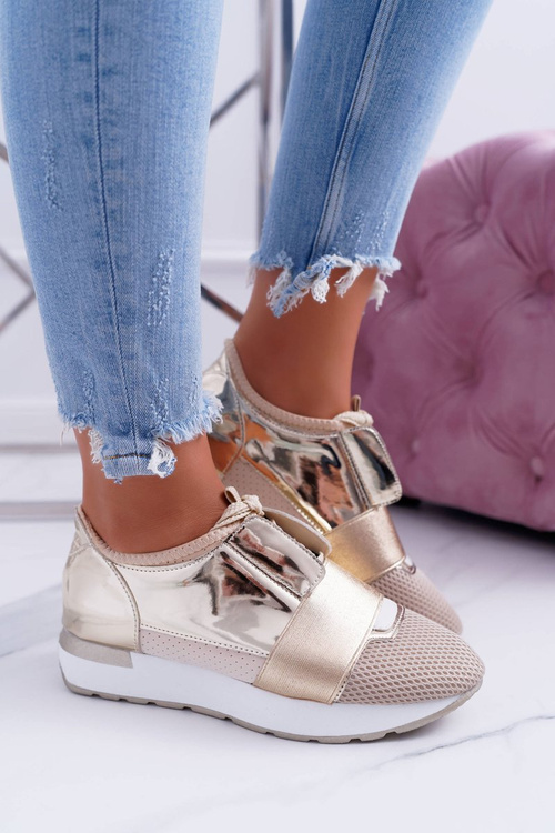 Lu Boo Women's Gold Sports Shoes Madoni