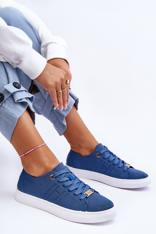 Women's Lace-Up Sneakers Blue Etna