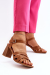 Women's Sandals with Heel Camel Opifiana