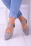 Grey Suede Ciao Pointed Ballerinas