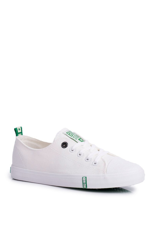 Trampki Klasyczne Wiązane Big Star Biało-Zielone FF274088