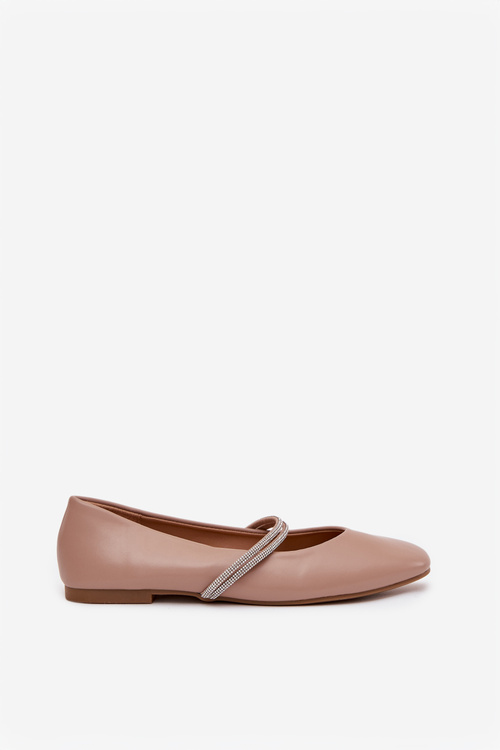 Women's Ballerinas With Shiny Straps Dark Beige Ilirene