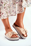 Women's Slides High Beige Mortigo