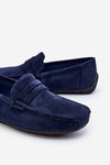 Men's Suede Moccasins Dark Blue Wesley