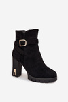 Insulated women's ankle boots with buckle Black Nolivira