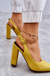 High Heels Pointed Toe Pumps Yellow Alanza