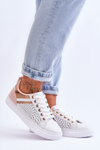Classic Sports Shoes With Openwork Pattern White-Rose-Gold Happier