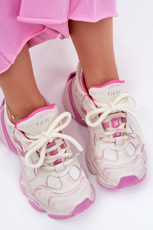 Women's Leather Sneakers GOE RR2N4038 Pink
