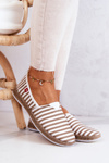 Espadryle Damskie W Paski Slip-on Beżowe Big Star FF276029